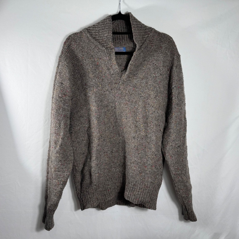 Pendleton Woolen Mills Sweater Womens Large V Neck Pullover Brown